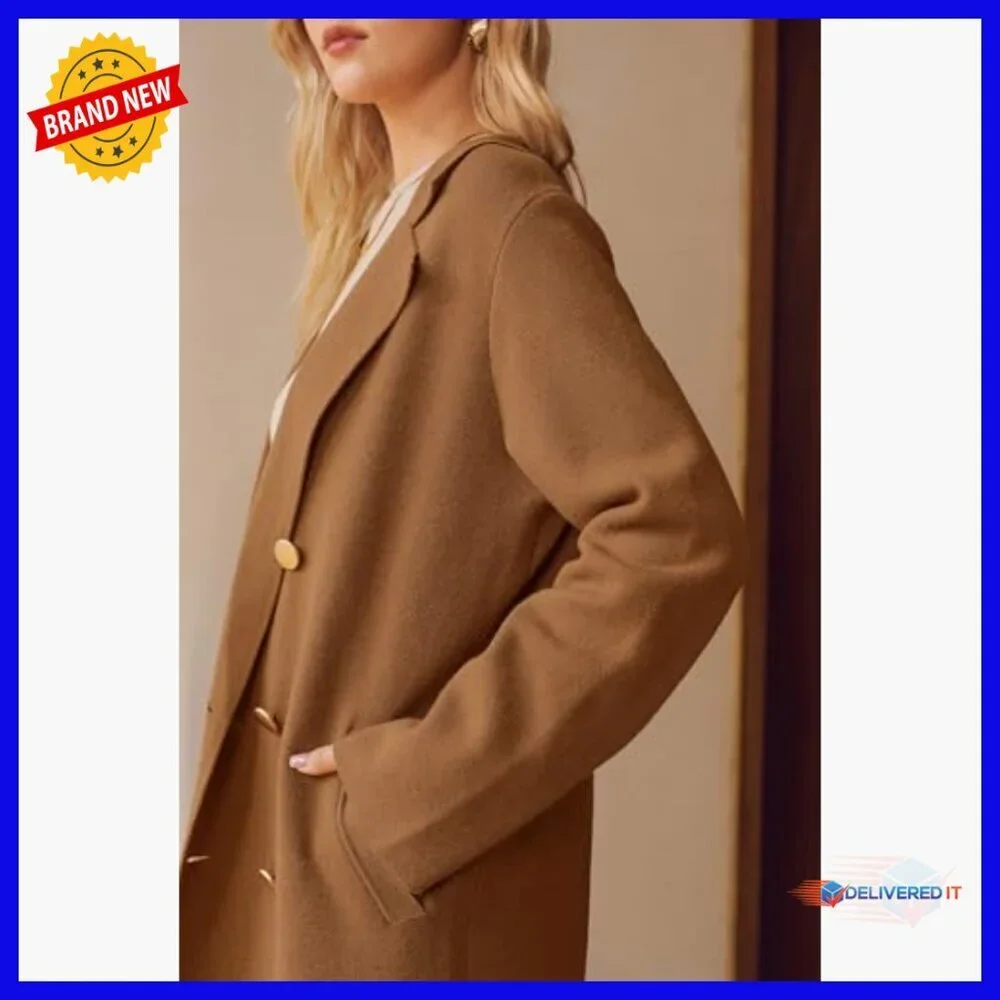 Wool Blend Long Cardigan Sweater Coat Double Breasted Winter Outfit